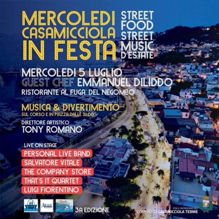 CASAMICCIOLA IN FESTA: MERCOLEDÌ ARRIVA IL GUEST CHEF EMMANUEL DILIDDO