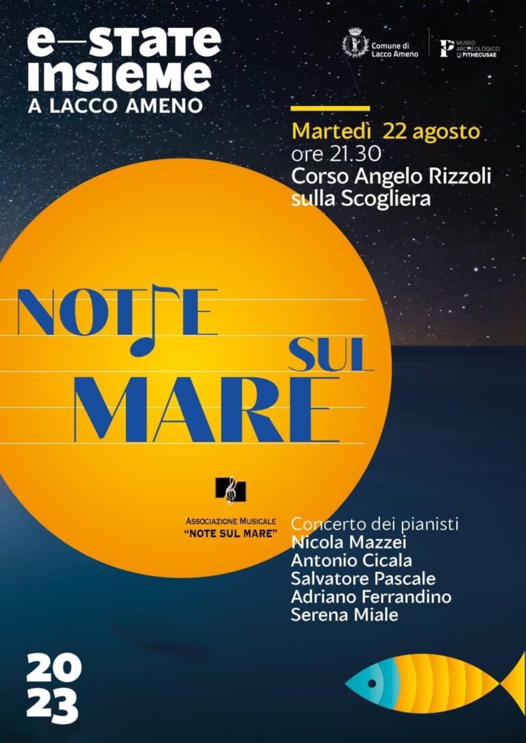 “NOTE SUL MARE”, CONCERTO DI PIANO DALLA SCOGLIERA DI LACCO AMENO 
