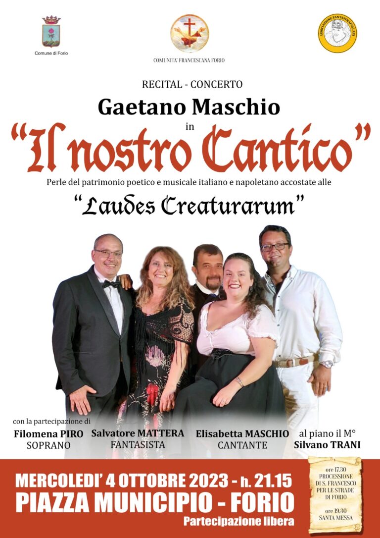 IL NOSTRO CANTICO: IN SCENA A FORIO IL RECITAL CONCERTO DI GAETANO MASCHIO E DELLA SUA COMPAGNIA