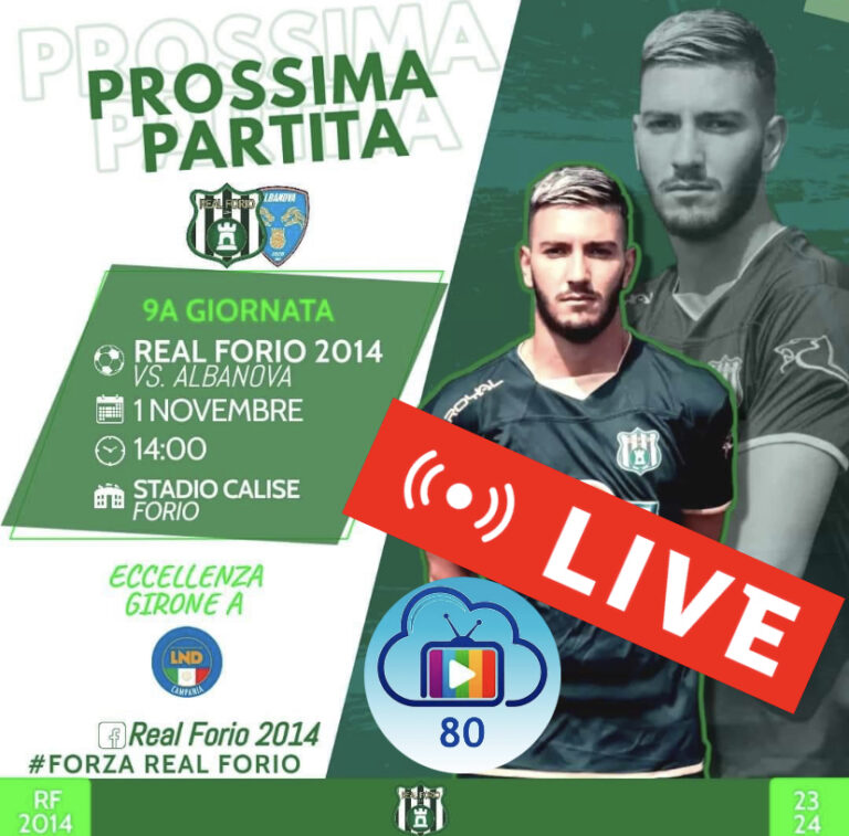 REAL FORIO vs ALBANOVA CALCIO: LA DIRETTA SU NUVOLA TV MERCOLEDÌ 1 NOVEMBRE ORE 14:00