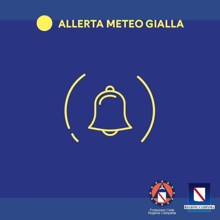 ALLERTA METEO GIALLA DALLE 6 DI DOMANI ALLE 6 DI DOMENICA SU TUTTA LA REGIONE TEMPORALI IMPROVVISI E INTENSI. POSSIBILI FULMINI E GRANDINE