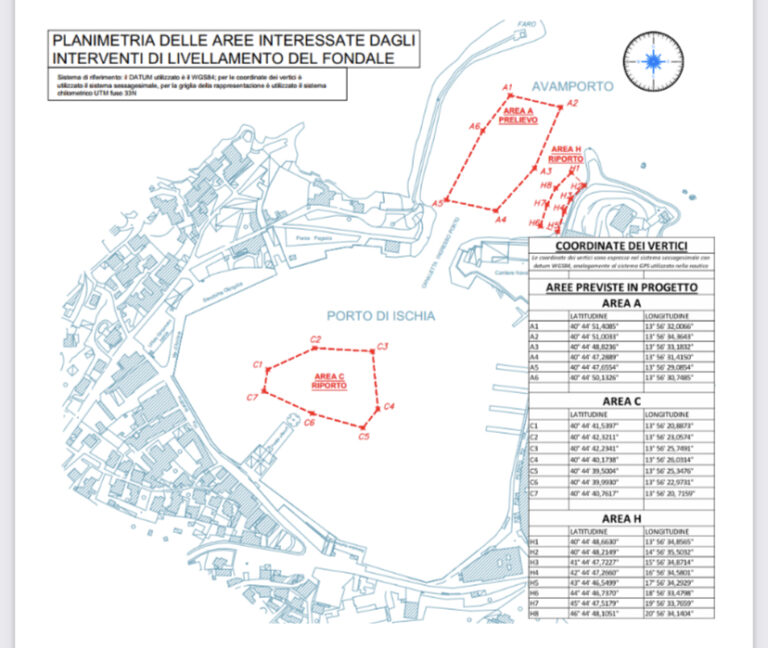 PORTO DI ISCHIA. LAVORI DI STRAORDINARIA MANUTENZIONE PER LA MOVIMENTAZIONE DI SEDIMENTI IN AMBITO PORTUALE