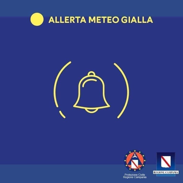 ALLERTA METEO GIALLA PROROGATA FINO ALLE 10 DI DOMANI