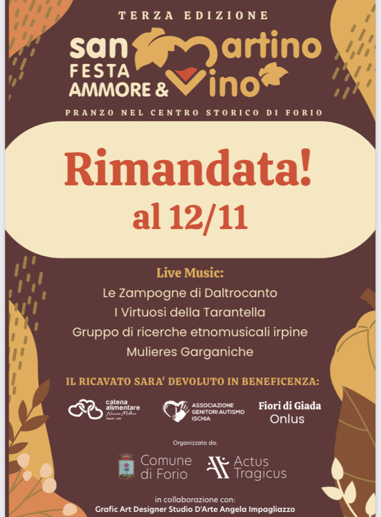 SAN MARTINO FESTA AMMORE E VINO RINVIATA AL 12 NOVEMBRE
