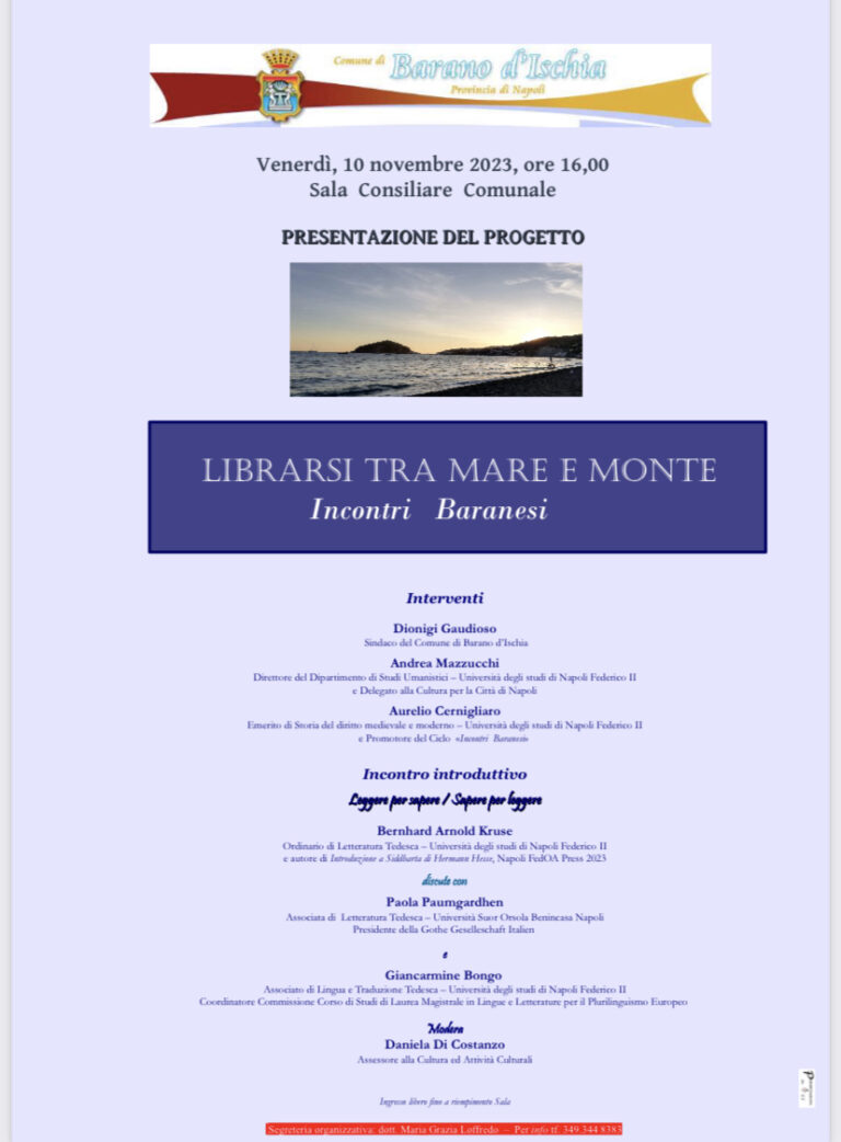 BARANO: VENERDÌ 10 NOVEMBRE LA PRESENTAZIONE DEL PROGETTO “LIBRARSI TRA MARE E MONTE”