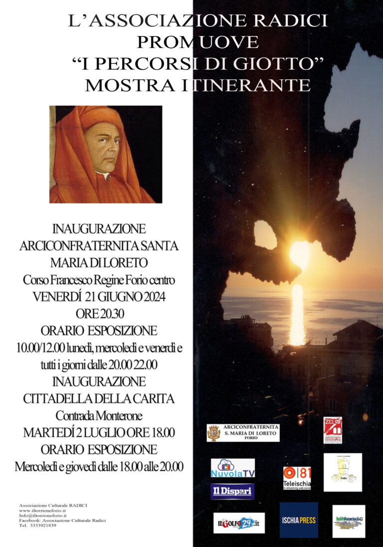 Forio, da venerdì 21 giugno “I percorsi di Giotto: la mostra itinerante” 