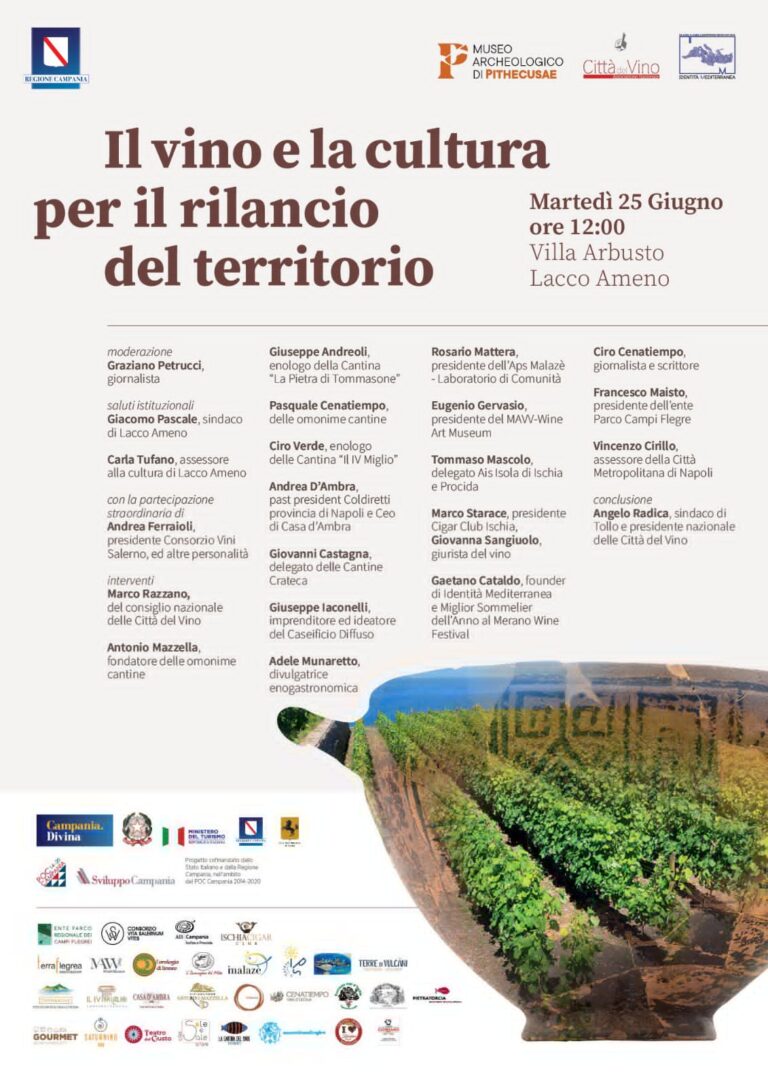 LACCO AMENO, CONVEGNO VINO E CULTURA PER IL RILANCIO DEL TERRITORIO