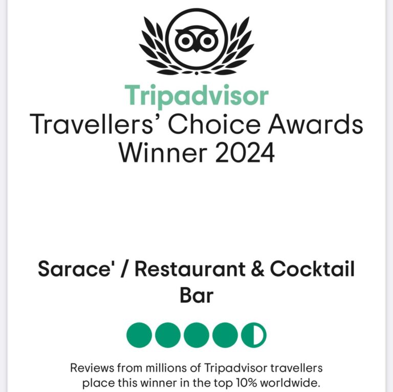 TRAVELLER CHOICE AWARD 2024 PER IL SARACE’ DI FORIO