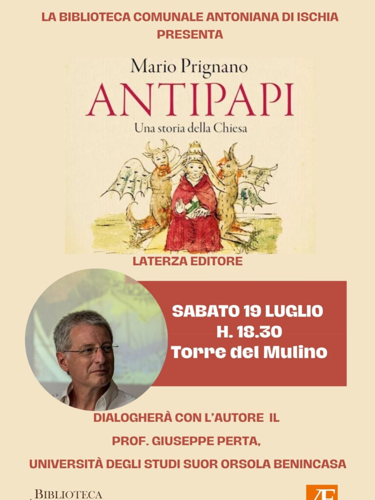 Mario Prignano presenta ad Ischia “Antipapi”: la Chiesa raccontata tra storia e dissidenza