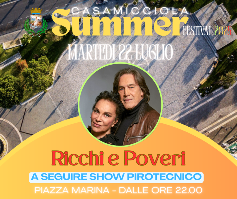 Ricchi e Poveri e show pirotecnico per una grande serata a Casamicciola il 22 luglio 