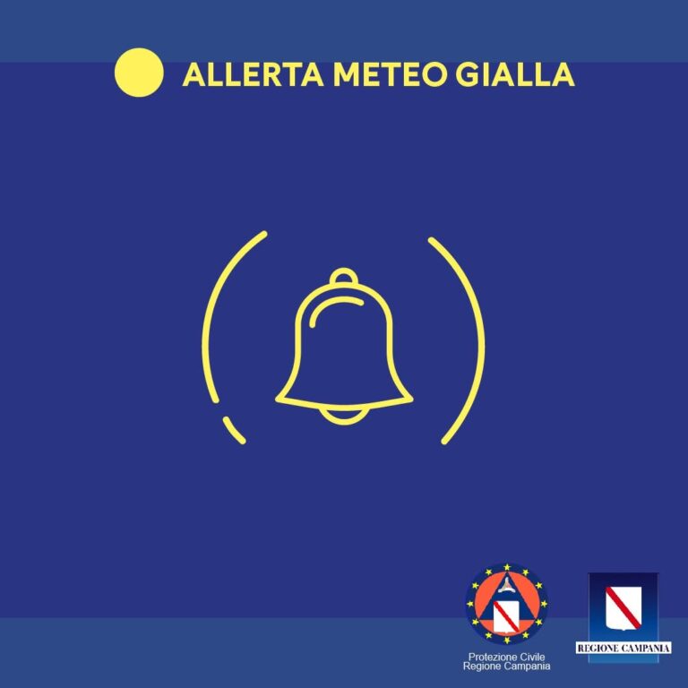 ALLERTA METEO GIALLA IN CAMPANIA DOMANI 28 LUGLIO 