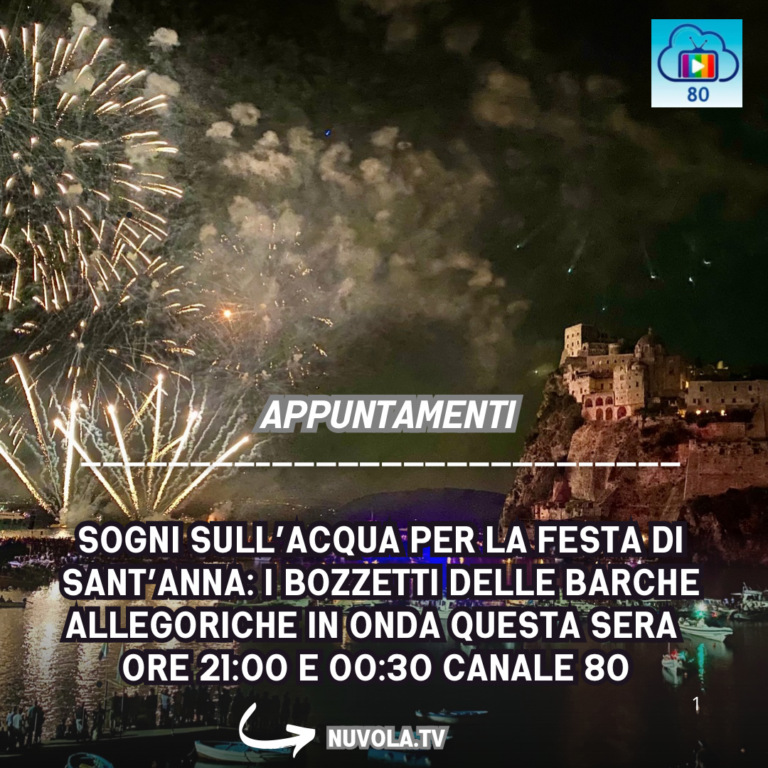 Sogni sull’acqua: lo speciale TV dedicato ai bozzetti delle barche allegoriche per la Festa di Sant’Anna in onda questa sera ore 21 canale 80 e Facebook