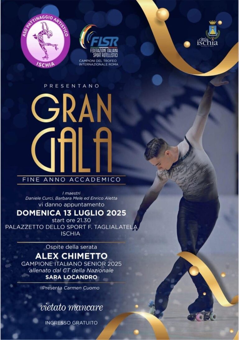 Gran Galà di Fine Anno dell’ASD Ischia Pattinaggio in onda su Nuvola TV questa sera ore 22:10 e domani ore 15:30