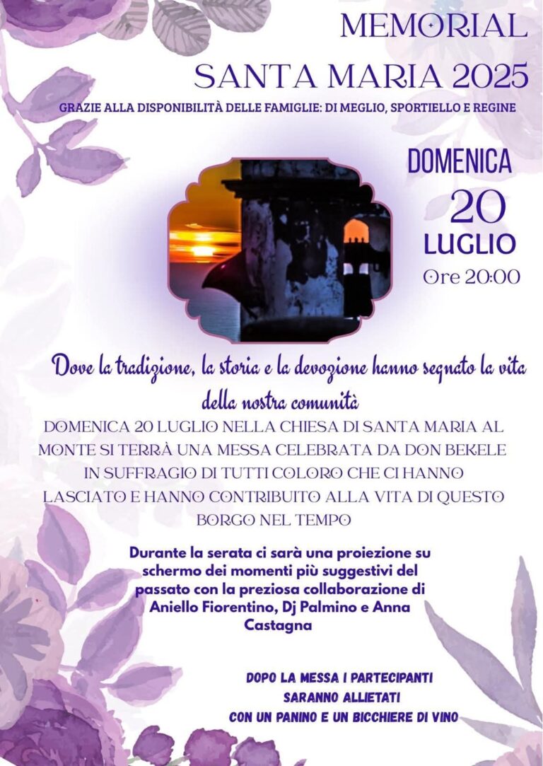 Forio, Memorial Santa Maria 2025: un tributo alla memoria e alla comunità