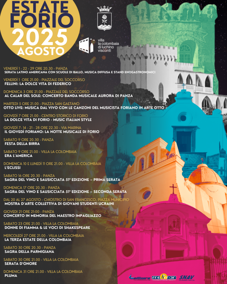 FORIO: CALENDARIO EVENTI DI AGOSTO 