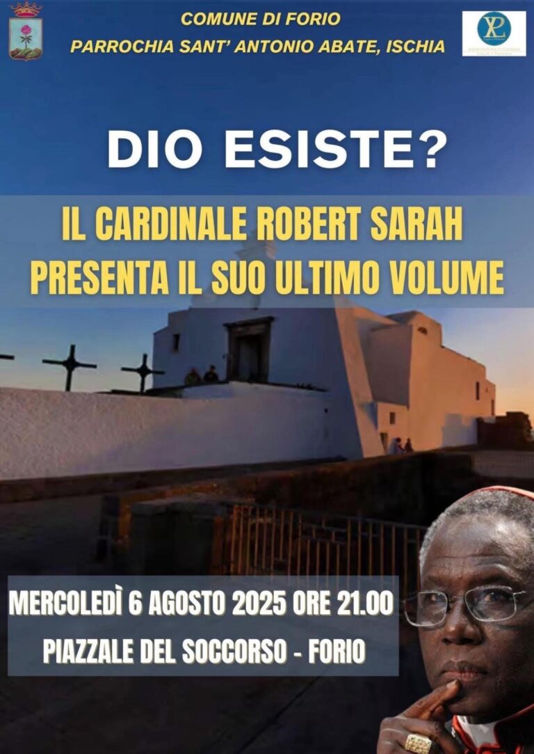 Il Cardinale Robert Sarah presenta “Dio esiste?”: grande attesa a Forio per l’incontro del 6 agosto