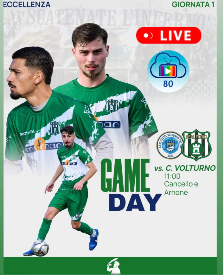 DIRETTA CASTEL VOLTURNO – REAL FORIO 2014. CANALE 80 e FACEBOOK ORE 11 