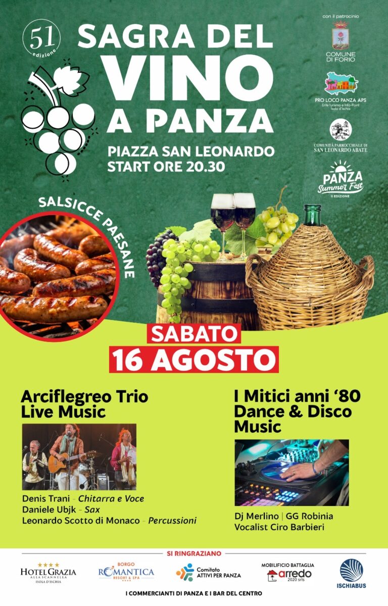 Panza brinda all’estate: torna la Sagra del Vino – 51ª edizione il 16 e 17 agosto