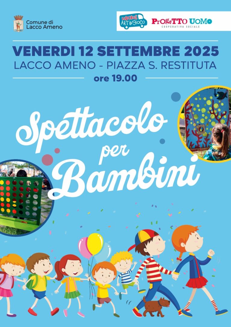 Lacco Ameno festeggia il ritorno a scuola: il 12 settembre spettacolo per bambini e Giornata dei Giochi in Legno