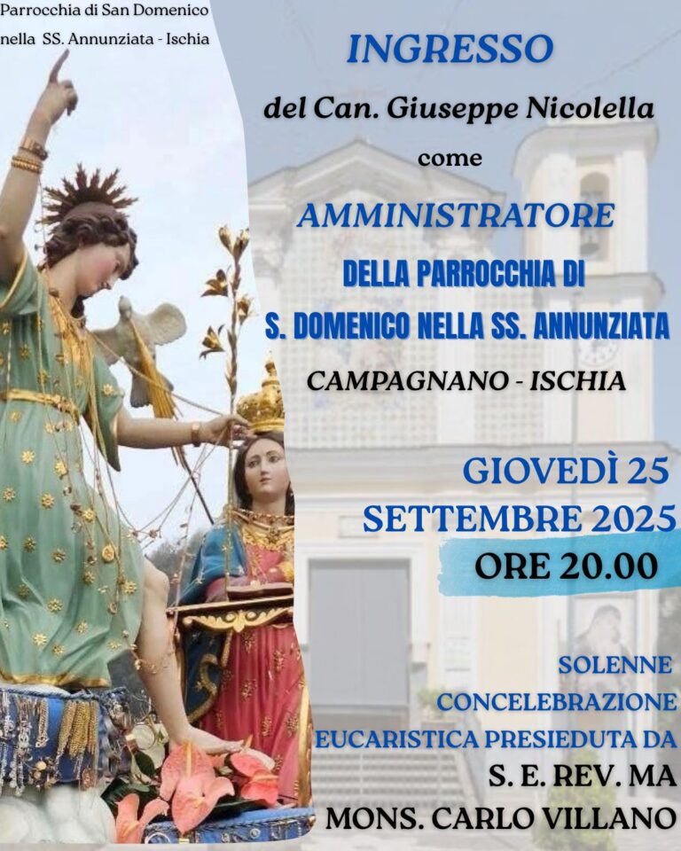 Ischia, Ingresso del Can. Giuseppe Nicolella a Campagnano: il 25 settembre 2025 la solenne funzione