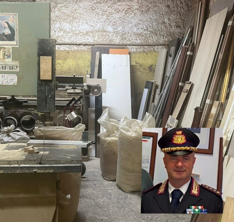 Afragola, blitz della Polizia Locale guidata dall’ischitano Piricelli: sequestrata falegnameria abusiva 