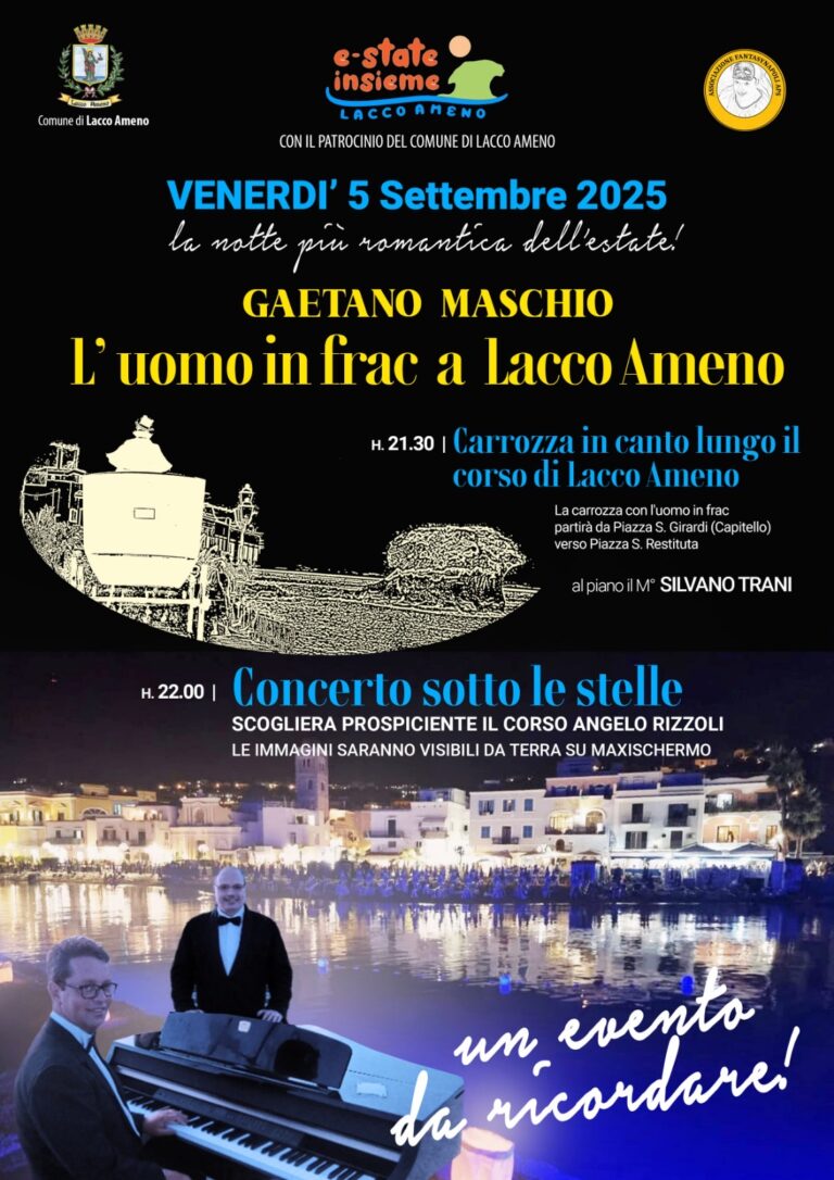 Lacco Ameno: in scena “L’Uomo in Frac”, eleganza in movimento tra musica, arte e poesia con Gaetano Maschio 