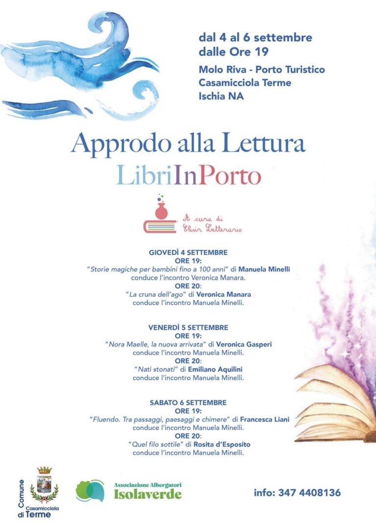 Casamicciola Terme: da giovedì parte la rassegna letteraria Approdo alla Lettura – LibrInPorto