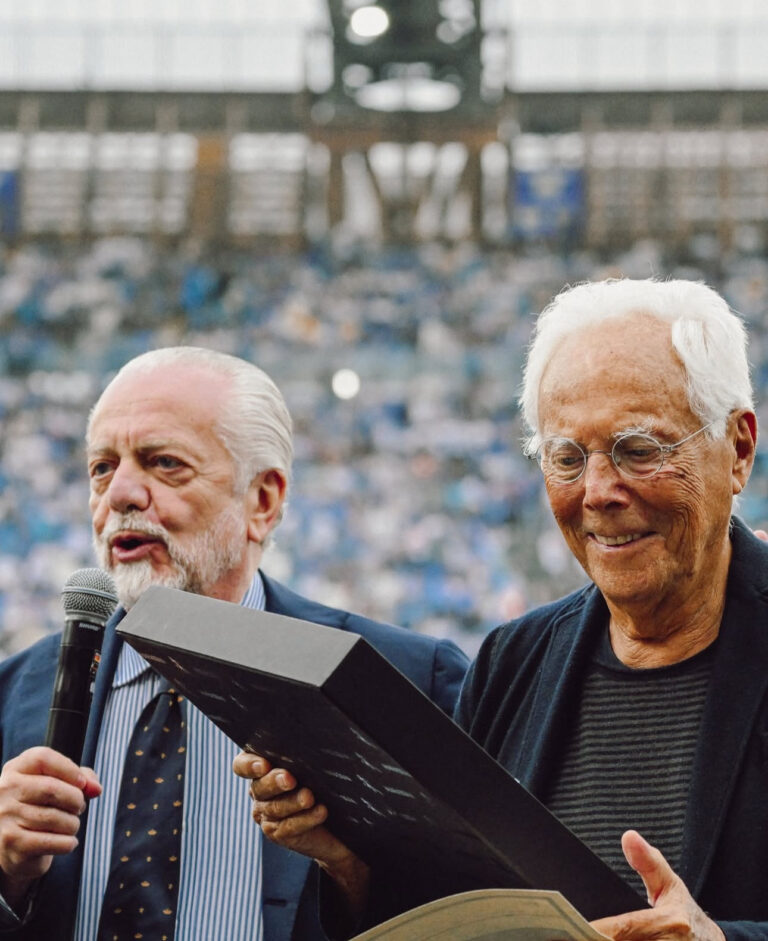 Il Napoli saluta Giorgio Armani: il commosso addio di De Laurentiis all’amico e icona dello stile