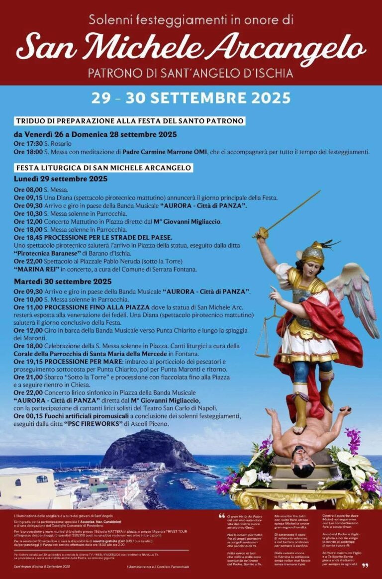 Ischia, Sant’Angelo celebra San Michele: fede, musica e tradizioni nei solenni festeggiamenti