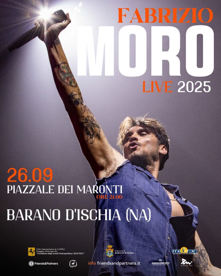 Fabrizio Moro chiude l’estate di Barano d’Ischia con un concerto evento ai Maronti