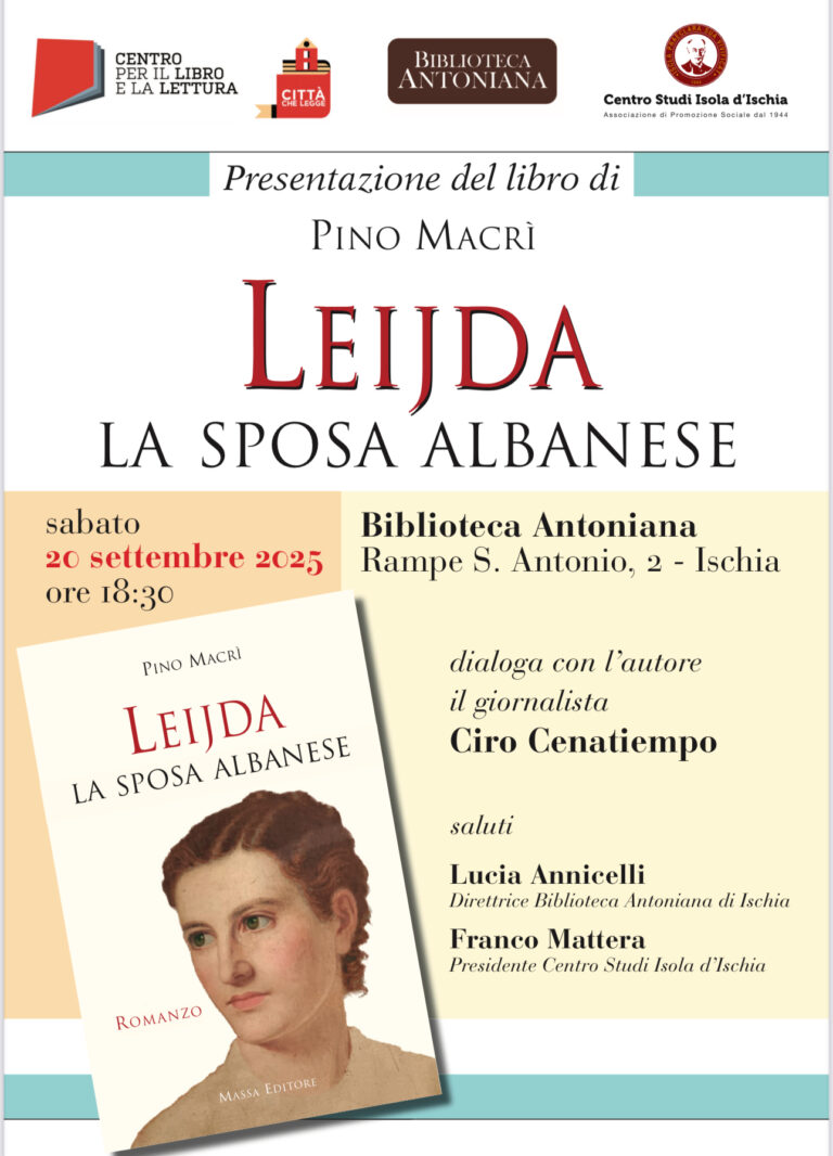 Ischia, presentazione del libro “Leijda. La sposa albanese” di Pino Macrì