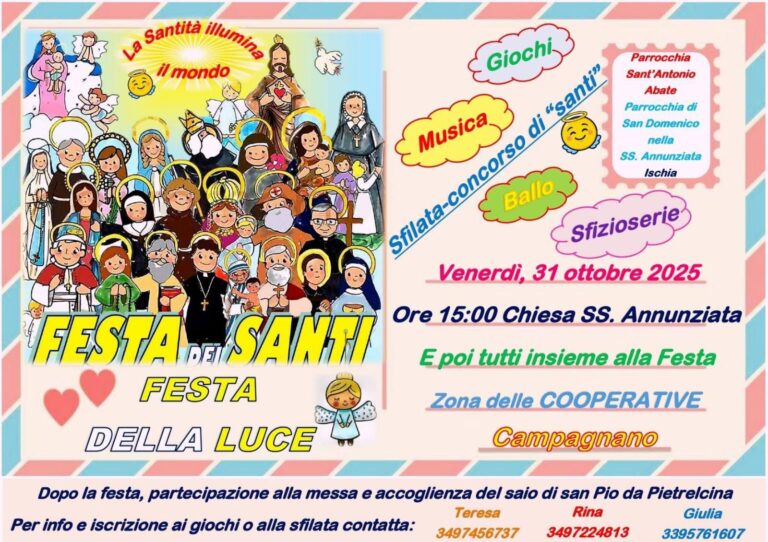 Campagnano: Festa della Luce il 31 ottobre. Fede, cultura e serenità