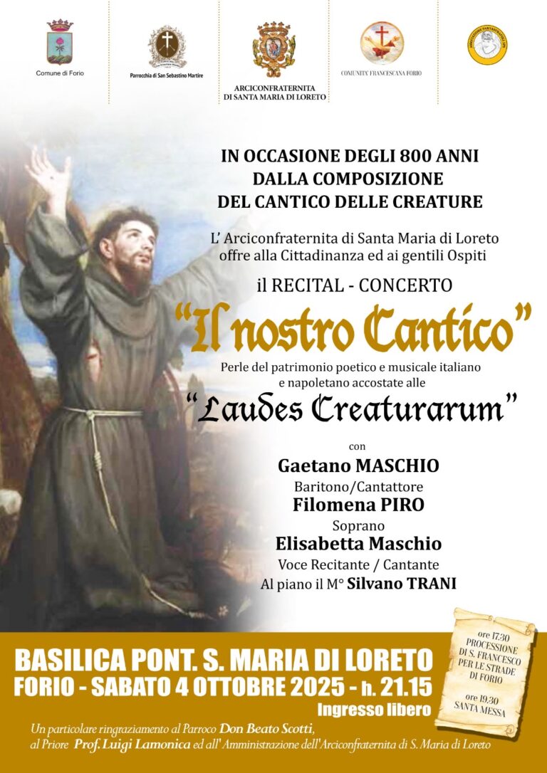 RECITAL-CONCERTO “IL NOSTRO CANTICO” A FORIO IL 4 OTTOBRE