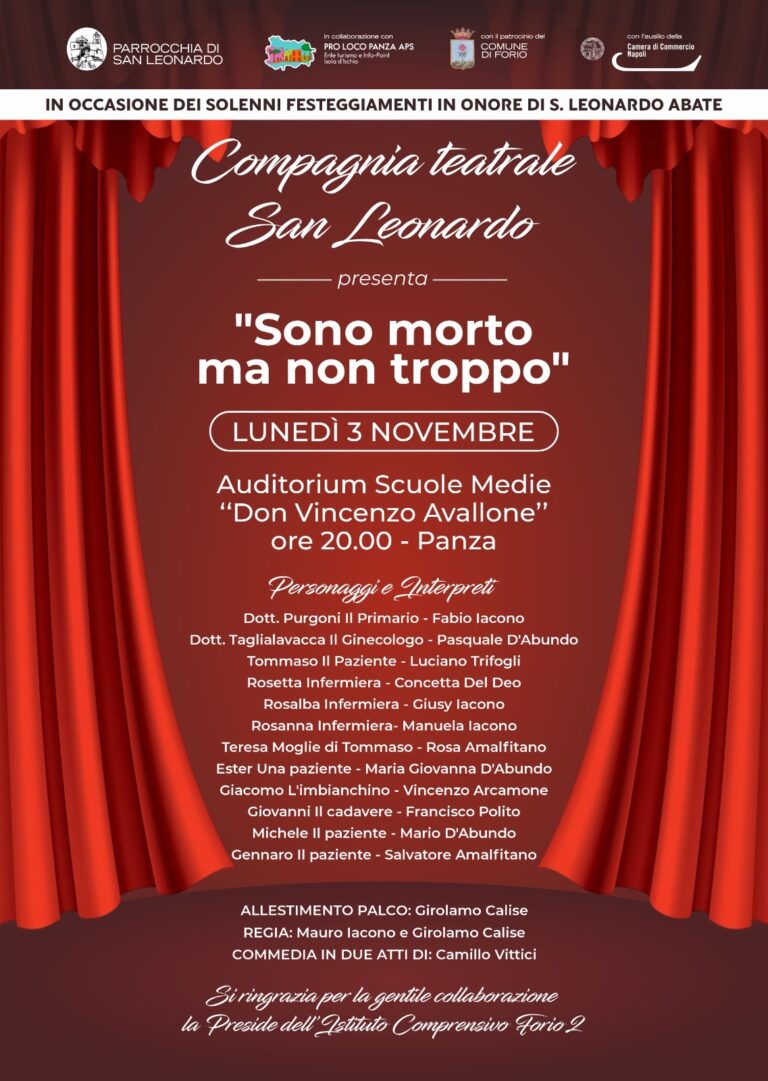 “Sono morto ma non troppo”: la Compagnia teatrale San Leonardo porta in scena la comicità
