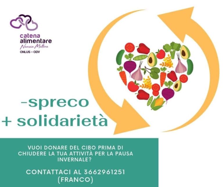 Spreco + Solidarietà, la Catena Alimentare lancia un nuovo appello per le famiglie in difficoltà