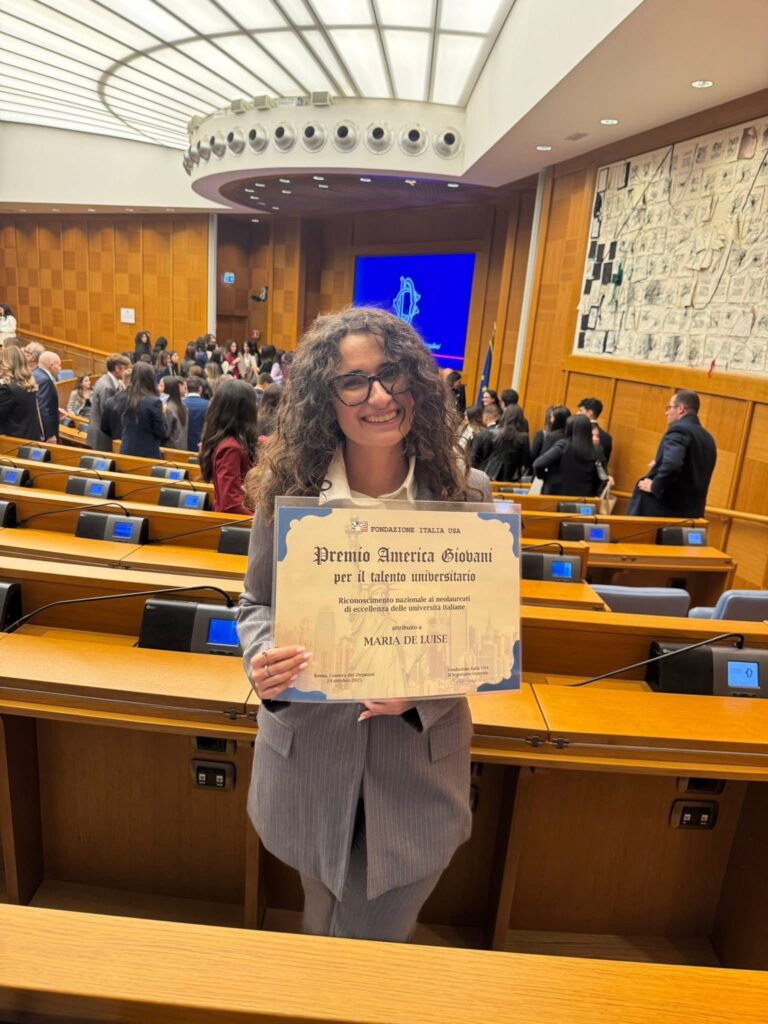 Maria de Luise premiata alla Camera dei Deputati: talento universitario Made in Ischia 