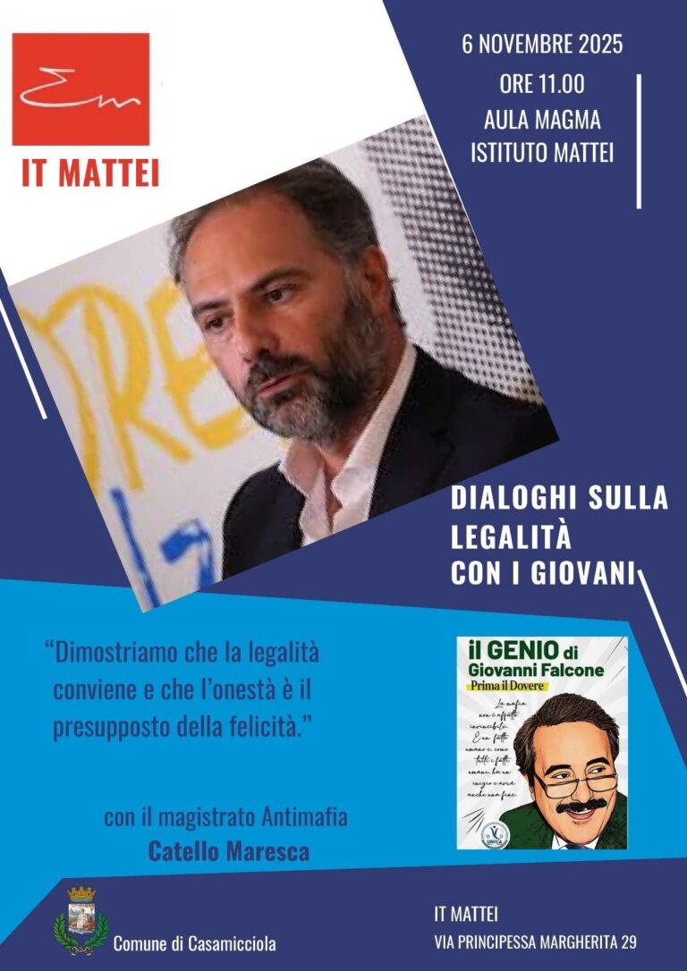 Legalità e futuro: il magistrato Catello Maresca incontra gli studenti del Mattei di Casamicciola