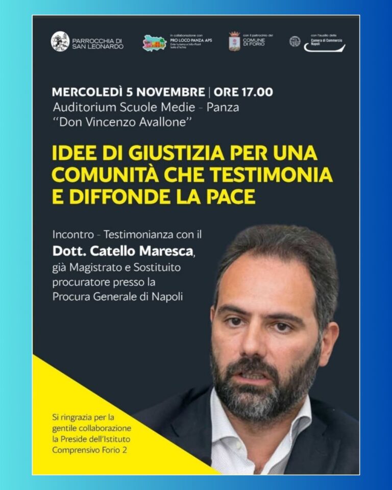 Giustizia e Pace: Incontro con Catello Maresca a Panza