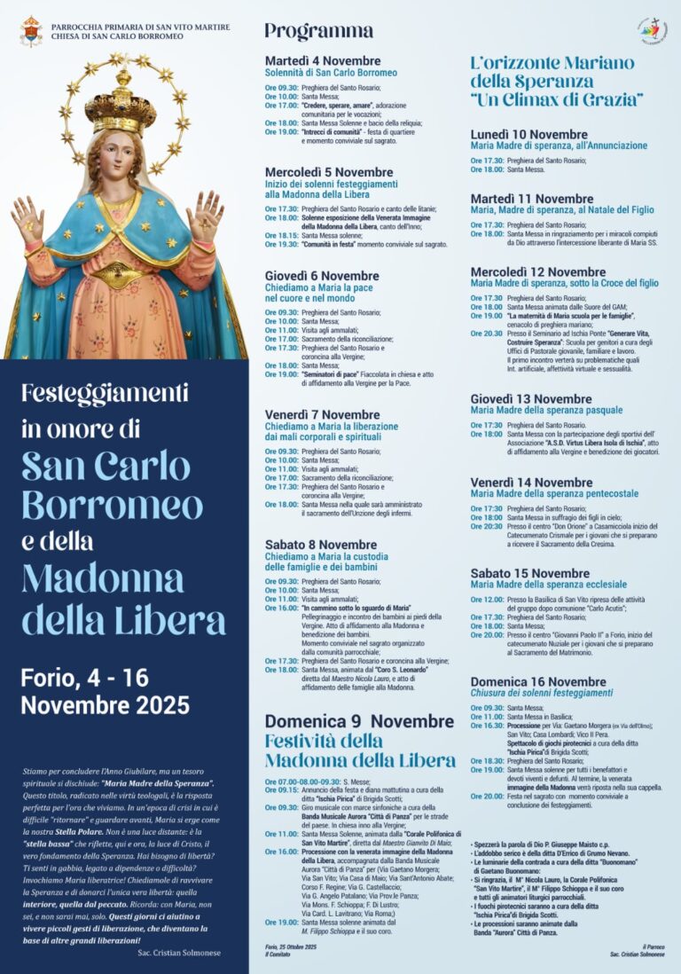 Forio celebra San Carlo Borromeo e la Madonna della Libera: un cammino di speranza e liberazione