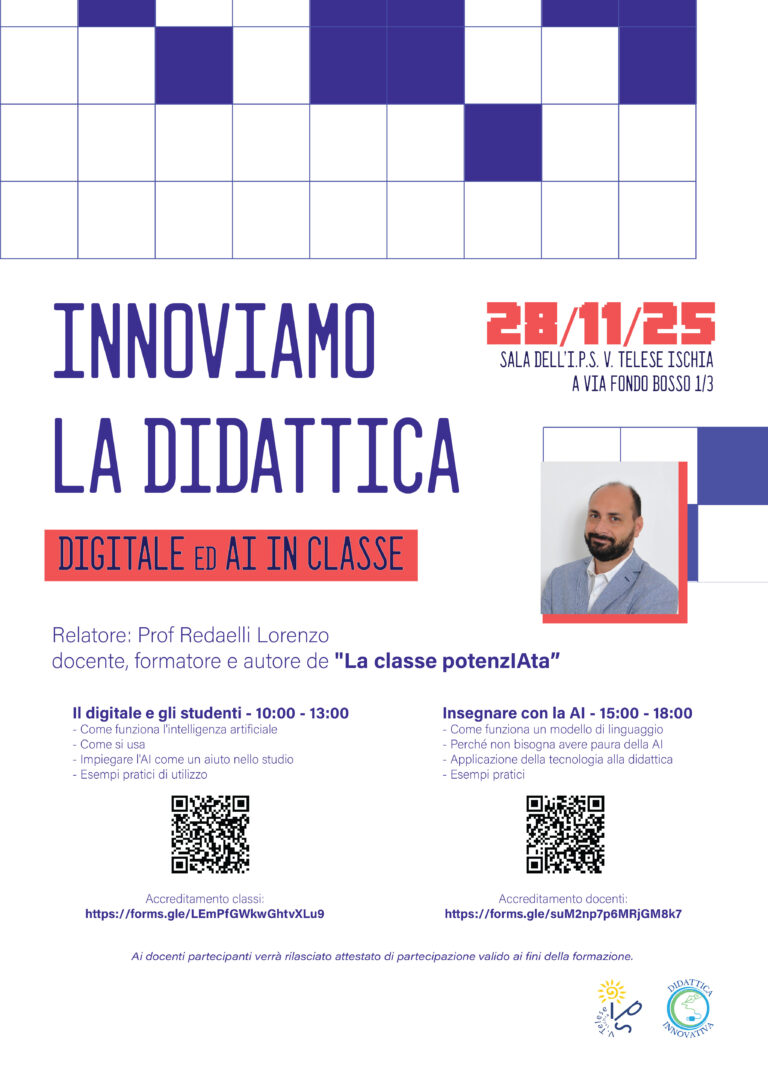 La scuola si potenzIA: giornata di studio al Telese di Ischia con il prof. Lorenzo Redaelli