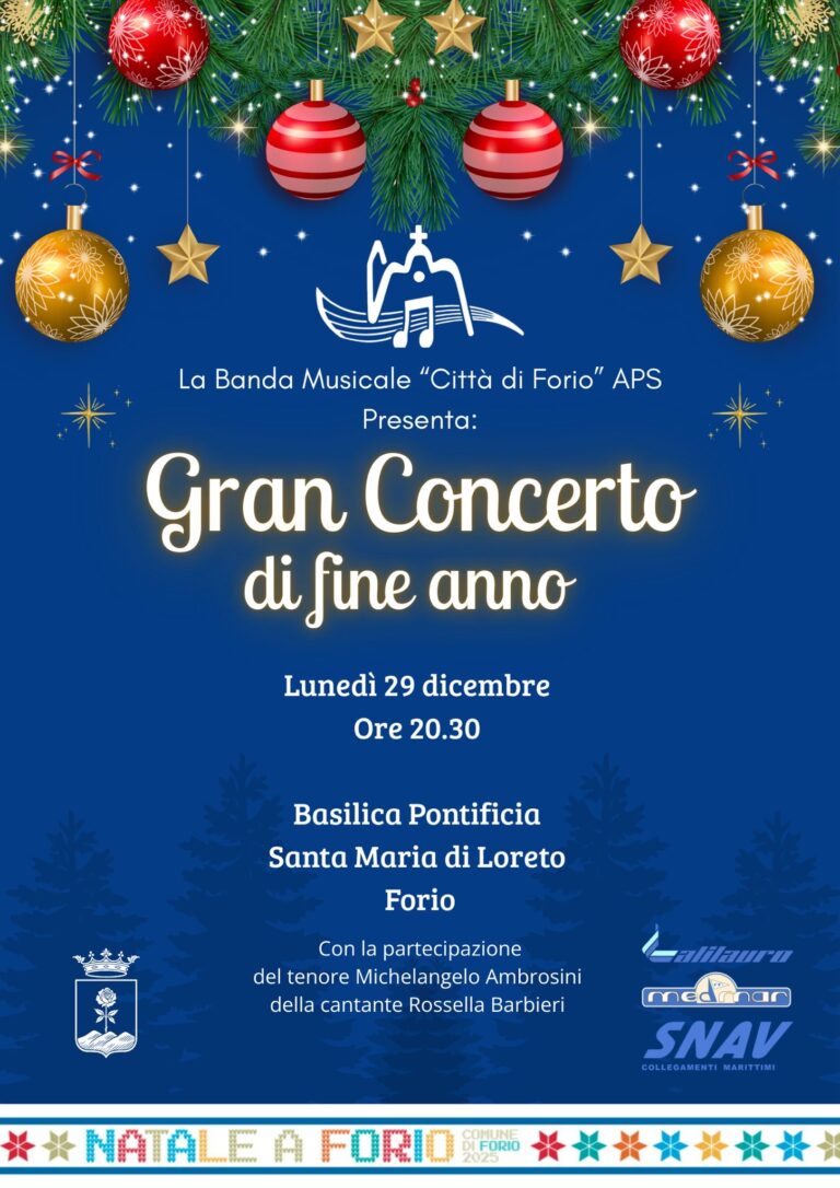Forio, la Banda Musicale “Città di Forio” presenta il Gran Concerto di Fine Anno