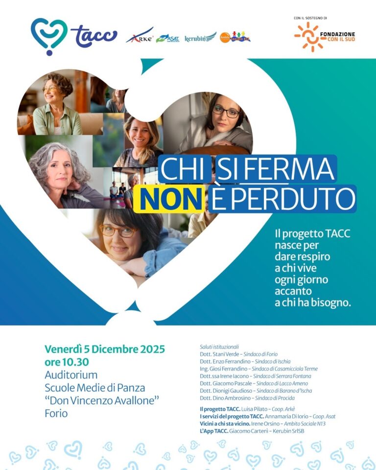 TACC, la rete che sostiene chi assiste: il 5 dicembre la presentazione a Forio