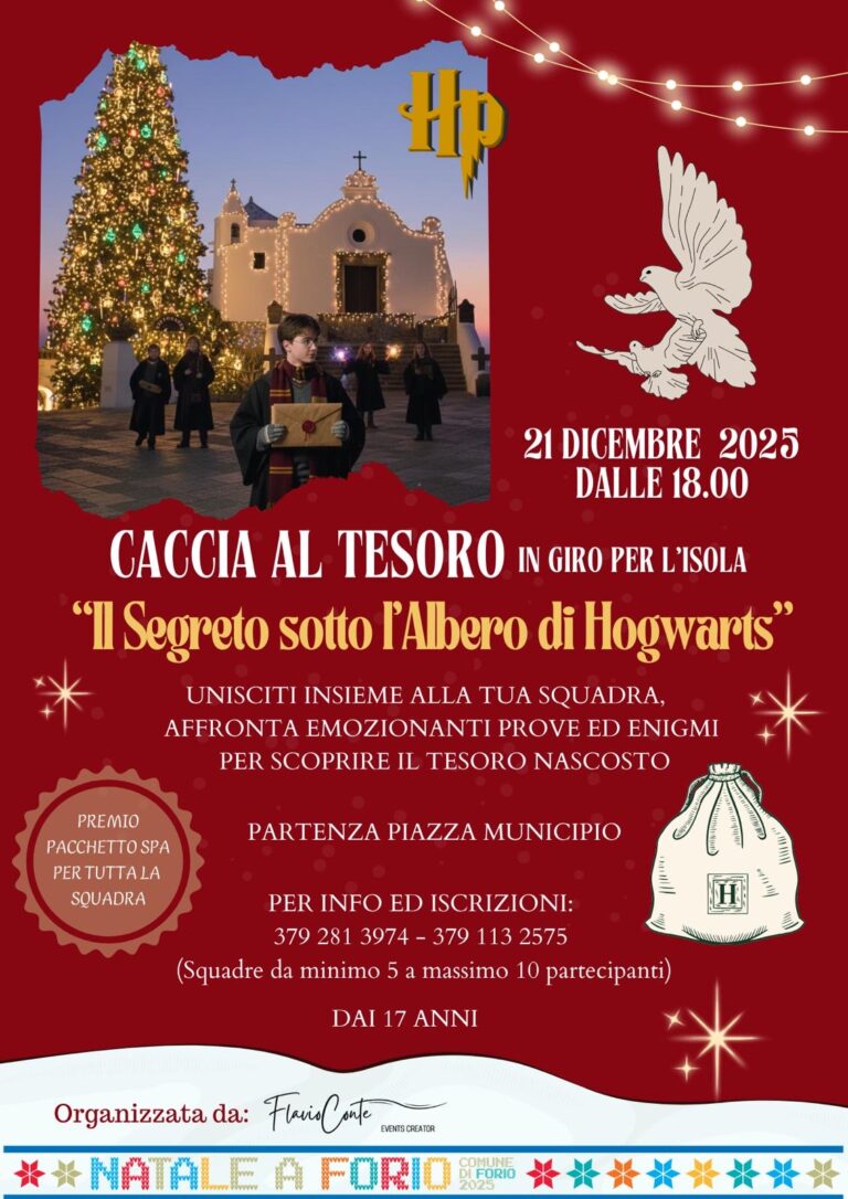 IL SEGRETO SOTTO L’ALBERO DI HOGWARTS”, LA CACCIA AL TESORO MAGICA IN GIRO PER ISCHIA