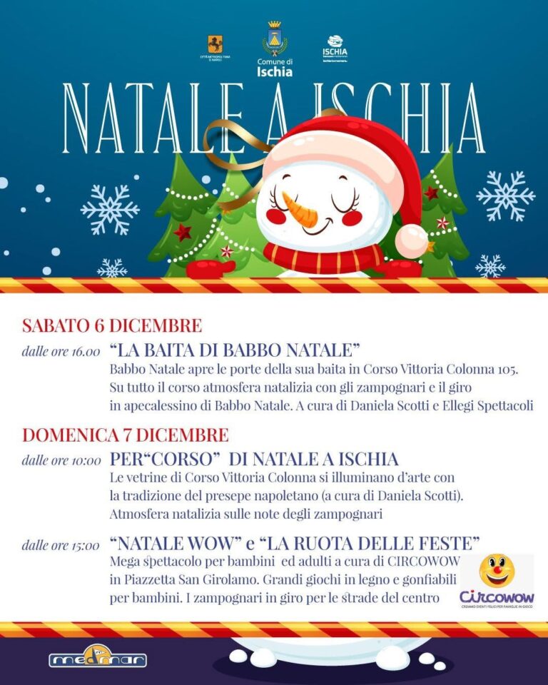 La Baita di Babbo Natale e il villaggio di Natale Wow in Piazzetta San Girolamo a Ischia