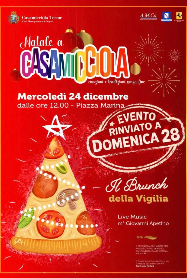 CASAMICCIOLA: BRUNCH DELLA VIGILIA RINVIATO A DOMENICA 28