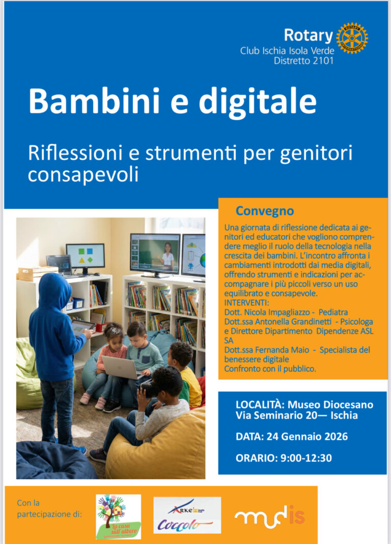“Bambini e digitale”: la riflessione promossa da Rotary Club Ischia Isola Verde per genitori consapevoli