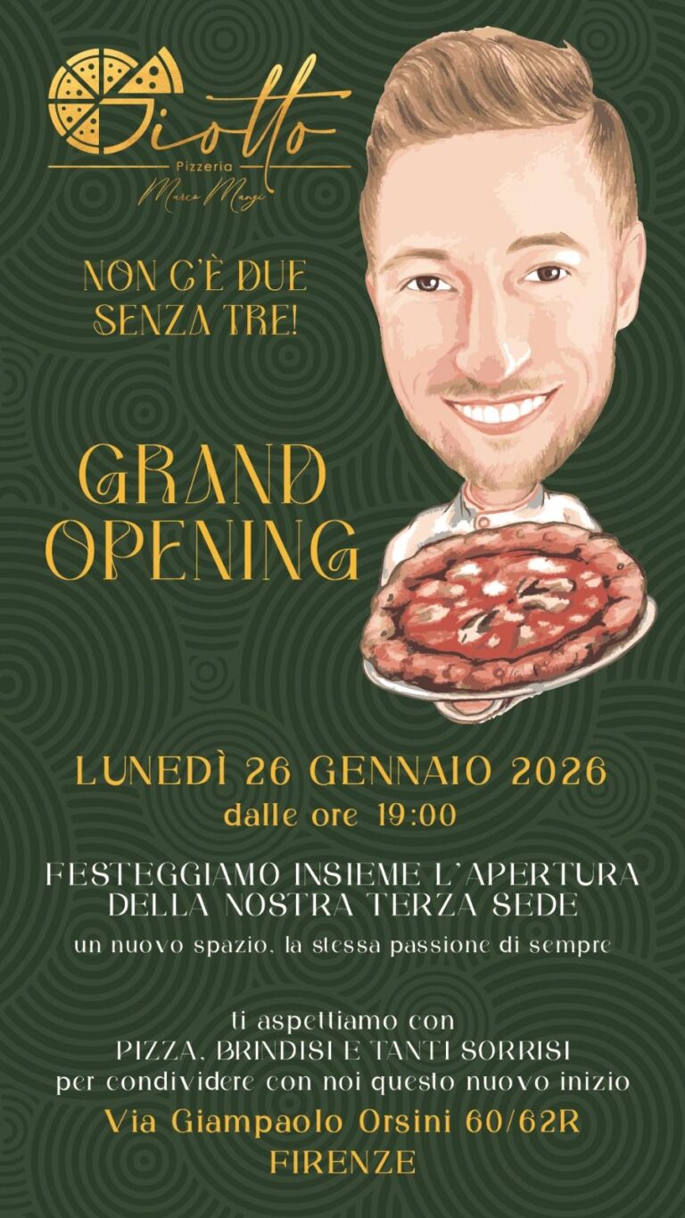Giotto apre la sua terza pizzeria a Firenze: un nuovo capitolo di un percorso costruito nel tempo