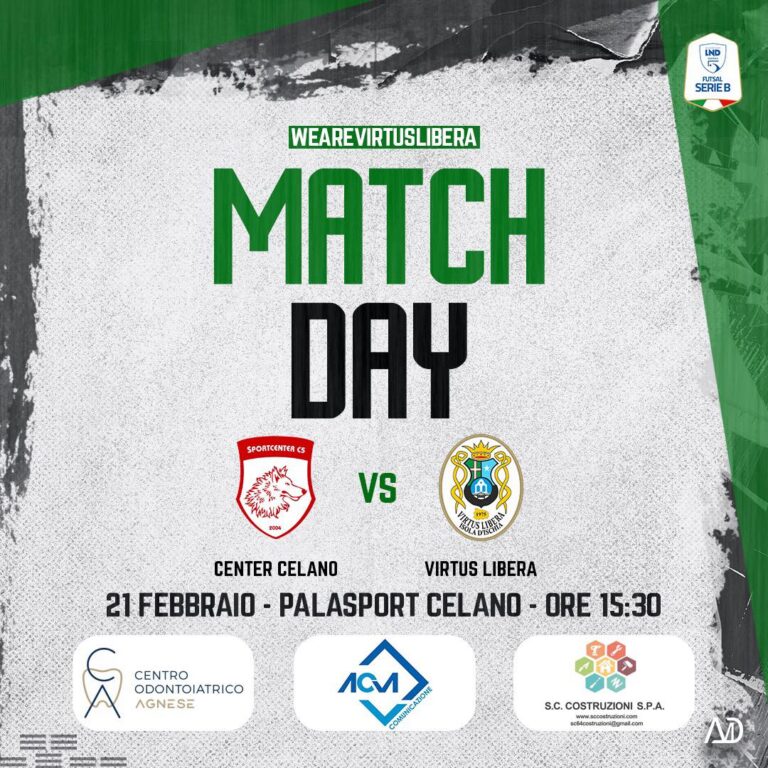SEGUI LA DIRETTA DEL CENTER CELANO – VIRTUS LIBERA