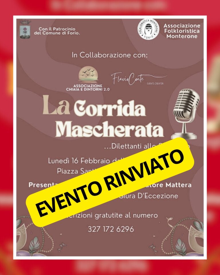 FORIO LA CORRIDA MASCHERATA EVENTO RINVIATO