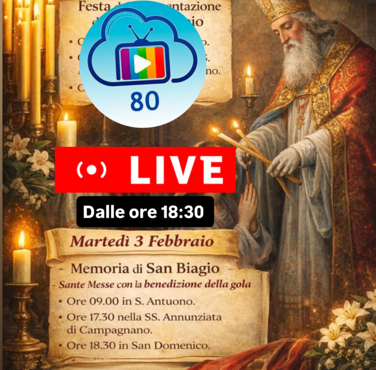 Guarda in Tv la Santa Messa per San Biagio con la benedizione della gola